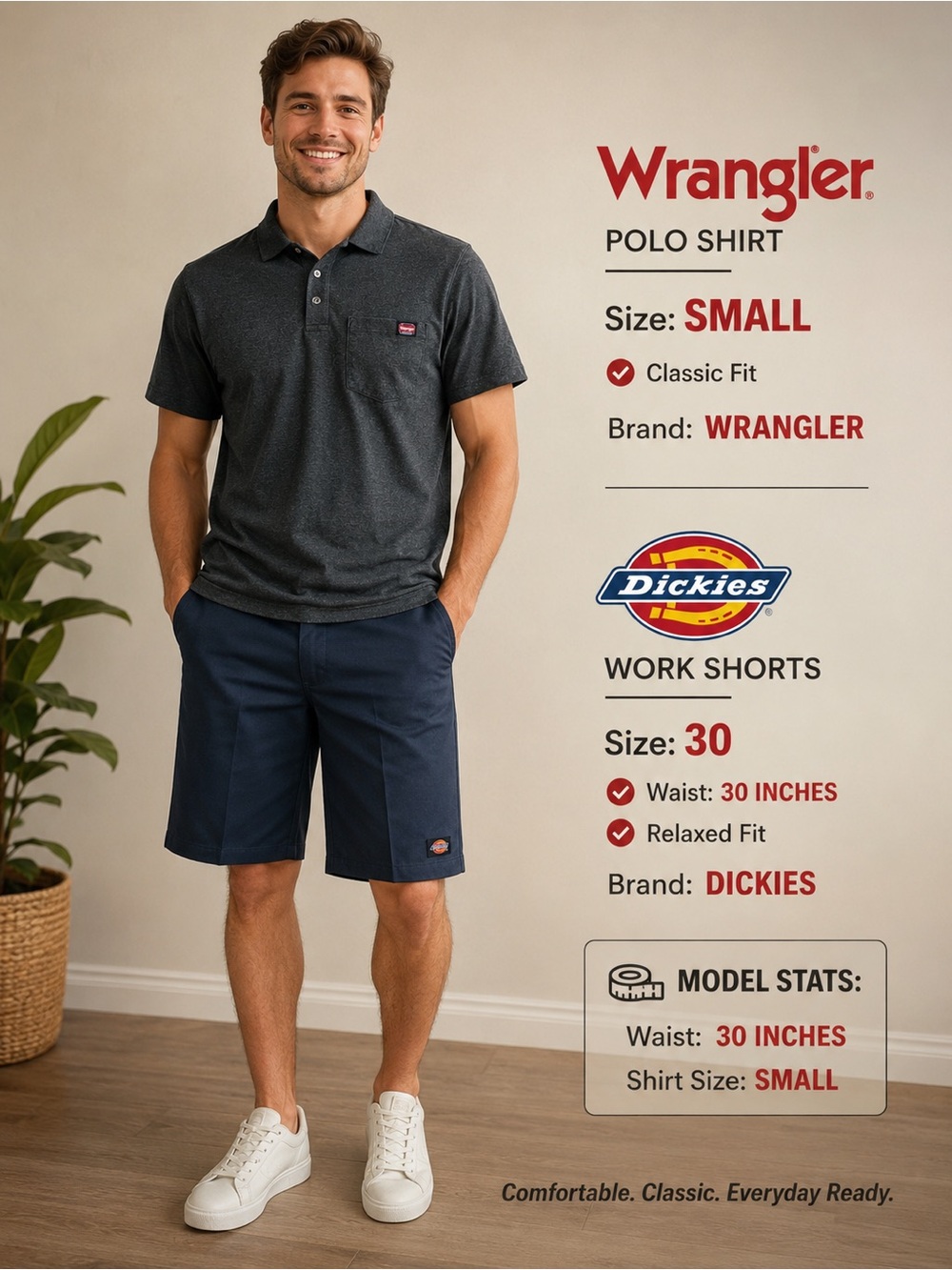 Wrangler Men’s Charcoal Heather Short-Sleeve Polo